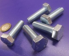 Tap Bolt, FT, 8.8 Zinc Plated Metric, M12 x 1.75 x 40 mm Length, 50 Pc
