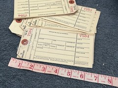 vintage deadstock inventory store label tags office antique numbered lot 50