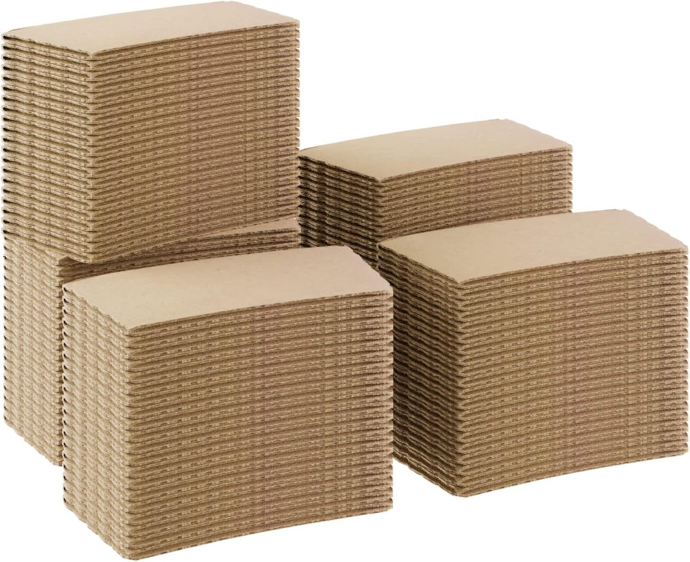 Sleeves Coffee 100 Pcs – Corrugated Brown Kraft Paper Cups Sleeves Fit 12oz,