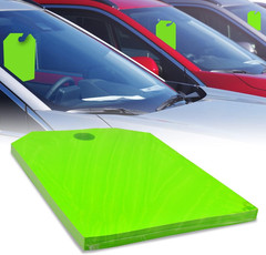 Versa-Tags Fluorescent Green Blank Car Mirror Hang Tags, 50-Pack | 8.5″ X 11.5″