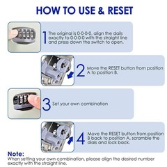 Key Lock Box, Waterproof Metal 4 Digits Combination Lockbox, Outside Wall Mou…