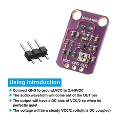 6 Pieces Electret Microphone Amplifier Module MAX4466 Adjustable Gain Blue Br…