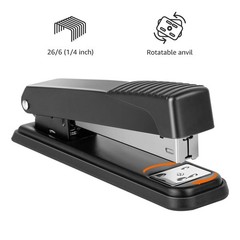 Amazon Basics Full-Strip Metal Office Desktop 3 Count (1 Pack), Black