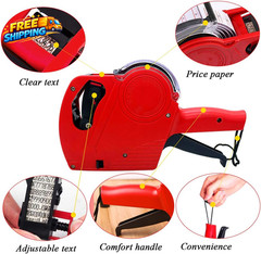 MX-5500 8 Digits Price Tag Gun with 5000 Sticker Labels and 3 Ink Refill Label