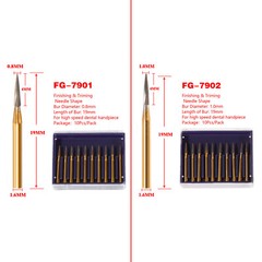 Dental Trimming & Finishing Gold Burs Carbide Bur FG 7901/7902 for High Speed