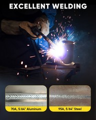 HZXVOGEN MIG Welder for Alu/Iron/Steel, 205A 5in1 110V 220V MIG Welding Machine