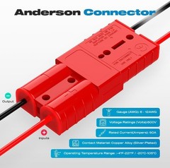 50A 6-12 Gauge 12V-36V Battery Quick Connect/Disconnect Connector, W Size: 50A
