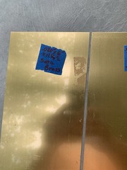.020” Sheet Brass, Satin Brass With Peel Coat, All 4 Pieces