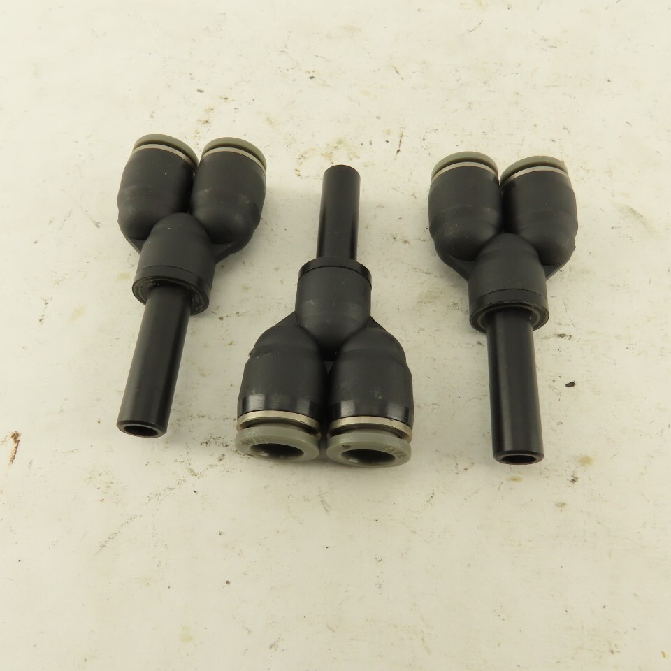 5/16″ Male Stem x 5/16″ Push To Connect Tube Nylon Wye Y Fittings Lot Of 3