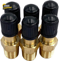 6Pcs Schrader Valve Adapters with 1/8″ Male Npt,Brass 1/8″ NPT Tank Valve