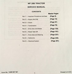 Massey Ferguson 285 Tractor Service Repair Manual Technical Shop Book Overhaul