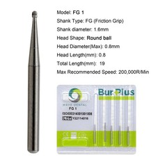 Wave Dental Round Carbide Burs 25mm Surgical FG SURG Friction Grip 19mm FG 4 6 8