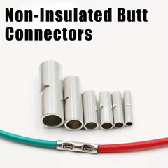 Non Insulated Butt Connectors Kit 240pcs Butt Connectors for Wiring Pure Copper
