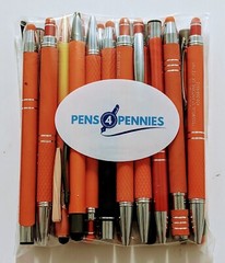 20ct Lot Misprint Metal Retractable Click Pens: ORANGE Tangerine/Tiger/Merigold