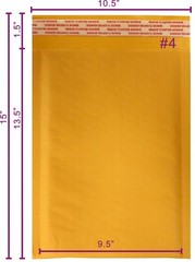 Polycyberusa® 100 #4 9.5 X 13.5 Kraft Bubble Mailers Padded Envelopes 100KB#4