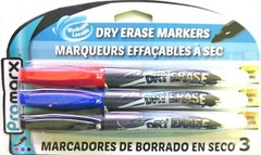 Promarx Dry Erase Low Odor Markers Black, Blue, Red