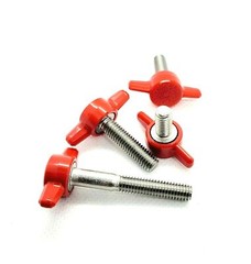 M6 Clamping Thumb Screw T Bolts with Red Butterfly Tee Wing Knob Stainless Steel
