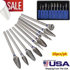 10pcs/Set Dental Tungsten Carbide Burs Plaster Alloy Acrylic Drill Polisher