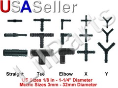 Vacuum Air Fuel Water Line Tube Hose Barbed Connector Coupling Tee Elbow T X Y