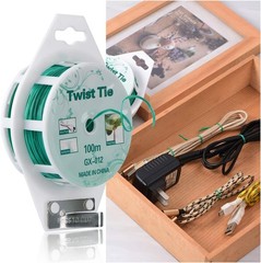 2 Reels 328 Feet (100m) Twist Tie, Green Coated Garden Plant Ties with Cutter fo