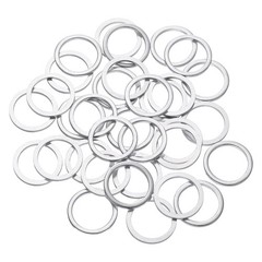 50 Pcs Aluminum Flat Washer, 14 x 18 x 1.5mm Seal Gaskets Flat Ring, Silver