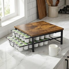 SPEDAY 2 Tier Coffee Pod 12.7 inches x 12.59 x 5.9 inches, wood