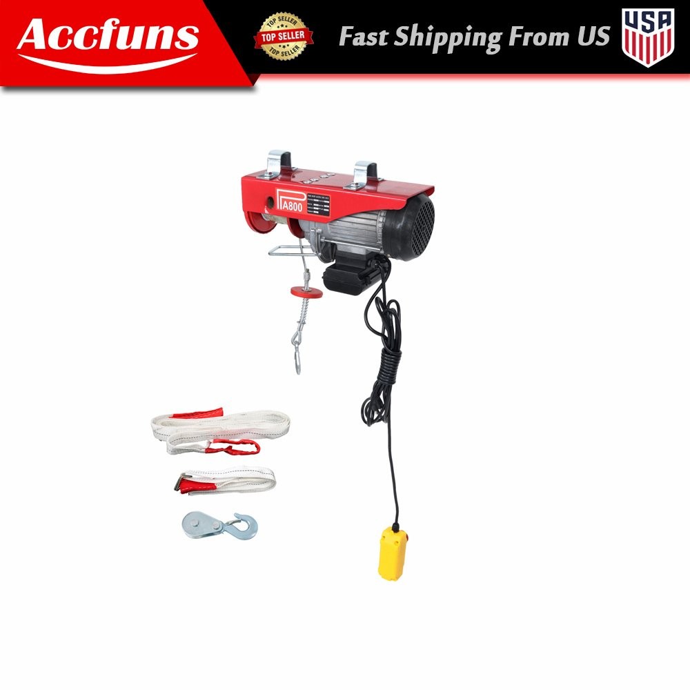 Electric Hoist 1760lbs Crane Winch with Wired Remote Control 1350W 110V New