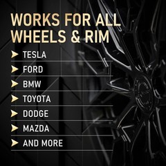 Wheel Scratch Repair Kit, Gloss Black Rim Touch Up Paint, Repair Curb Rash, Scra