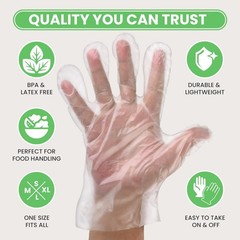 Keppi 100 pcs Disposable Gloves – BPA & Latex Large (Pack of 100), 100 Pack