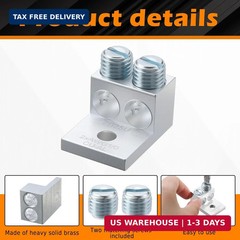 Blulu 4 Pieces Dual Aluminum Ground Lug Dual Rated Double Wire Barrel Aluminum M