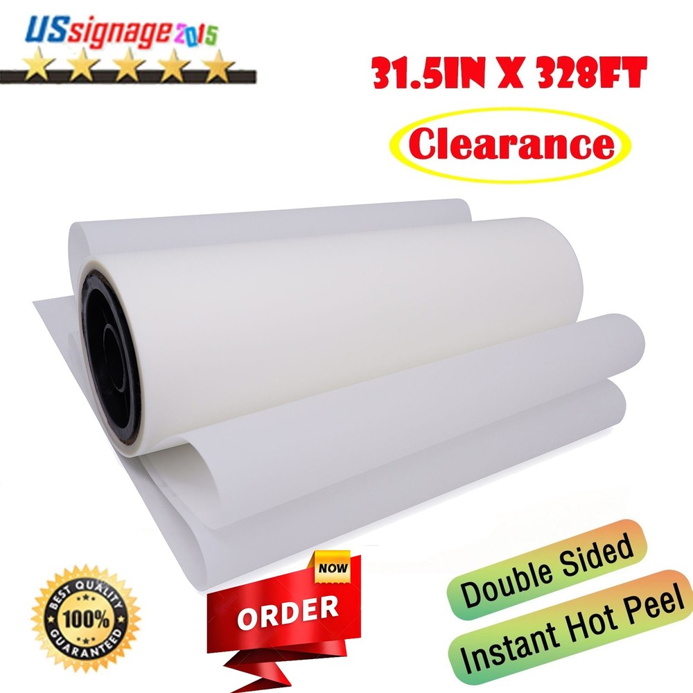 Premium 31.5inx328ft DTF Transfer Film Roll Double Sided Instant Hot Peel