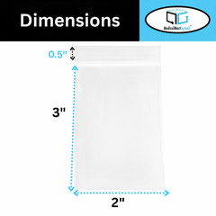 2000 Pack 2 Mil 2″x3″ Plastic Clear Small Reclosable Poly Bags Zipper Baggies