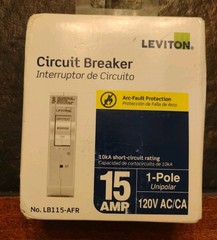 Leviton LB115-AFR 15 Amp AFCI Circuit Breaker 1-Pole 120V Arc Fault NEW