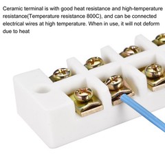 Porcelain Ceramic Terminal Block 6 Way High Temperature 96.5 x 23 x 20mm