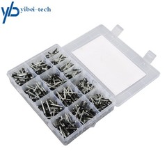 500 sets of rivet kits 3/32″ 1/8″ 5/32″ 3/16″ With 14 Standard Sizes W/ a Box