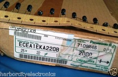 10x ECE-A1EKA220B PANASONIC CAPACITOR ALUM 22UF 25V 20% 5x7mm RADIAL 5mm