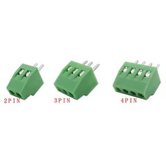 50PCS 2.54mm 0.1″ Pitch PCB Mount Screw Terminal Block Connector, 2P 3P 4P Te