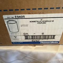 Thomas & Betts E940R Carlon Conduit 6″ Electrical Couplings Lot of 5 SCH 40 / 80