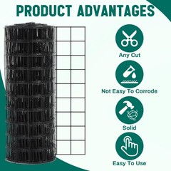 Gisafai Galvanized Welded Wire Fence 4 ft X 50 ft for Dog Chicken Hog Deer Go…