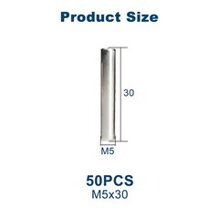 50Pcs M5 x 30mm Dowel Pin 304 Stainless Steel Cylindrical Dowel Pins Shelves …