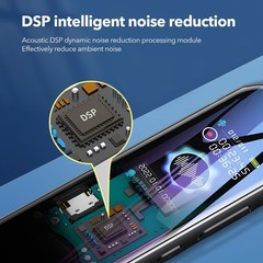Digital Voice Recorder Dictaphone MP3 Player 1536Kbps Noise Cancelling 24H Work