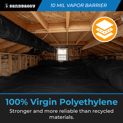 10 Mil Black Vapor Barrier – Polyethylene Visqueen (USA Made) – Sandbaggy