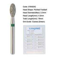 Dental Diamond Burs Egg Football FG High Speed Friction Grip 379/023C 379/023XF