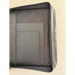 Franklin Covey Leather Planner Binder 7 Ring Retractable Handles Black 8 x 10