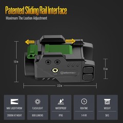 DEFENTAC 800lm Pistol Light with Green Beam for and Combo