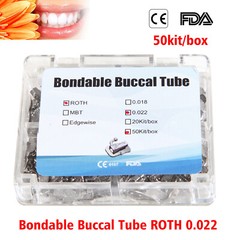 5o set/box Dental Orthodontic Bondable Buccal Tube Roth 022 1st molar CE&FDA