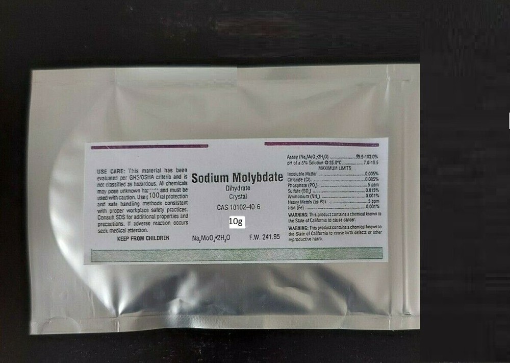 Sodium Molybdate Dihydrate, 99.9%, 10g free shiiping