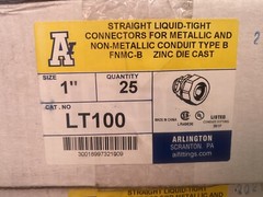 Arlington LT100 (Lot of 25) 1″ Liquid-Tight Connector NSFP