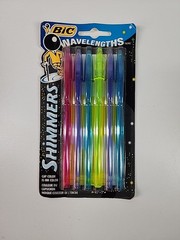 BIC WAVELENGTHS SHIMMERS COLORFUL PENS 6 PACK NOS 1990s
