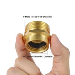 BILAL 2 PCS Brass Garden Hose 0.75 inches, ‎3/4″ GHT Female TO 1″ NPT Male